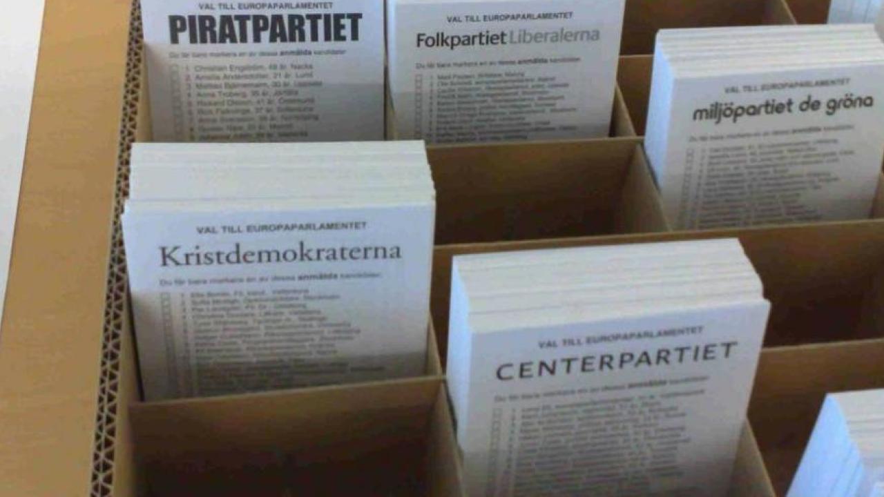 Valsedlar inför EU-valet. Arkivbild.