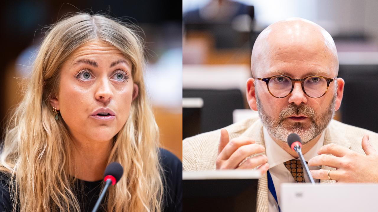 EU-parlamentariker Sofie Eriksson (S) och Charlie Weimers (SD). Arkivbild.