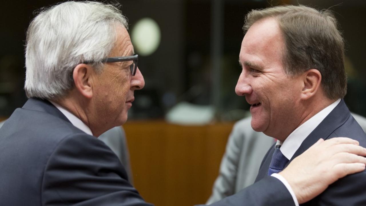 EU-kommissionens ordförande Jean-Claude Juncker och statsminister Stefan Löfven (S). Arkivbild.