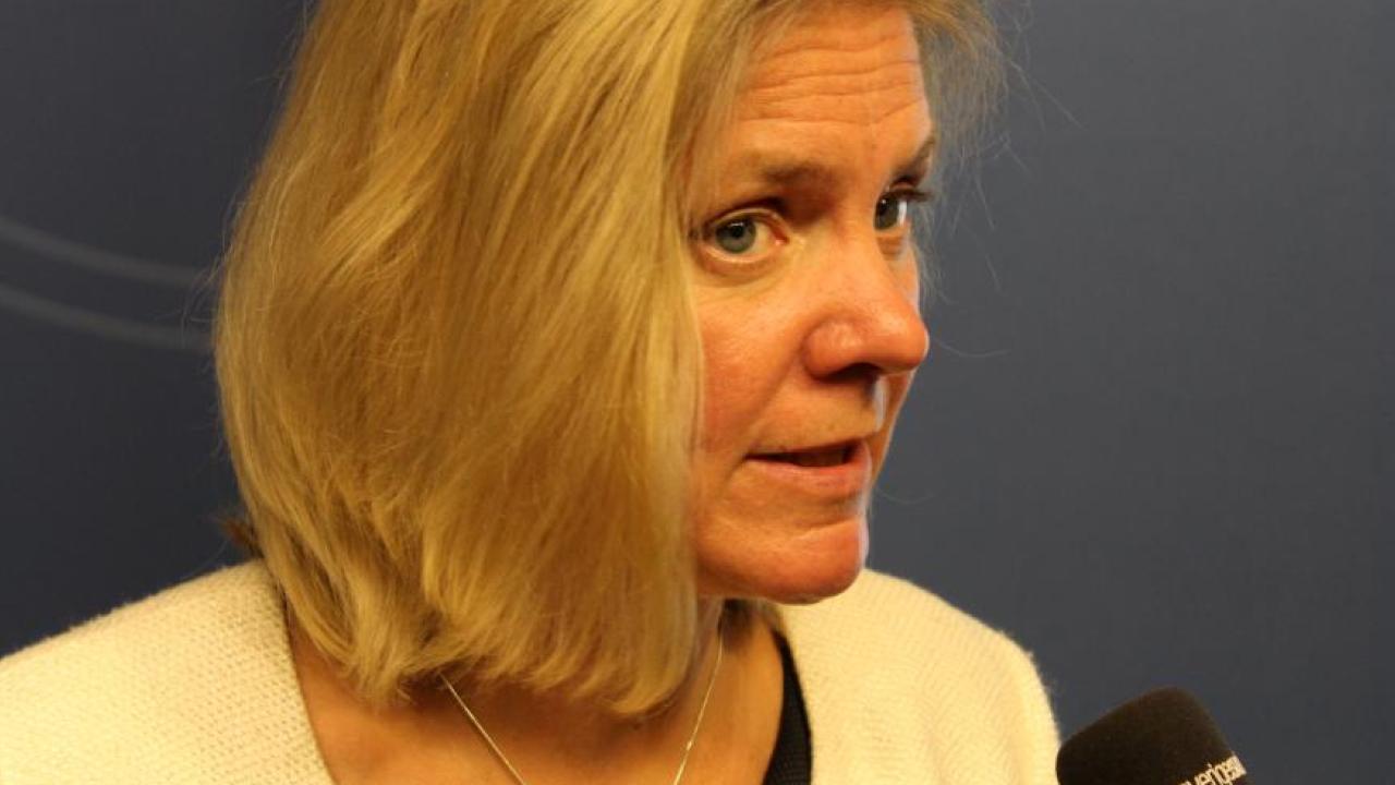Finansminister Magdalena Andersson (S) ser risker med gemensamma EU-regler för hur bolagsskatten ska räknas ut, den så kallade bolagsskattebasen. Arkivbild.