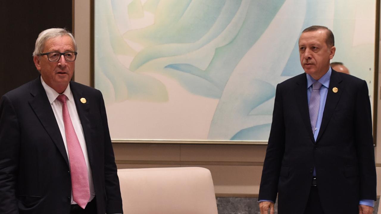 EU-kommissionens ordförande Jean-Claude Juncker och Turkiets president Recep Tayyip Erdoğan. Arkivbild.