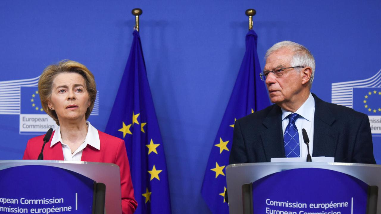 EU-kommissionens ordförande Ursula von der Leyen och EU:s utrikesrepresentant Josep Borrell. Arkivbild.
