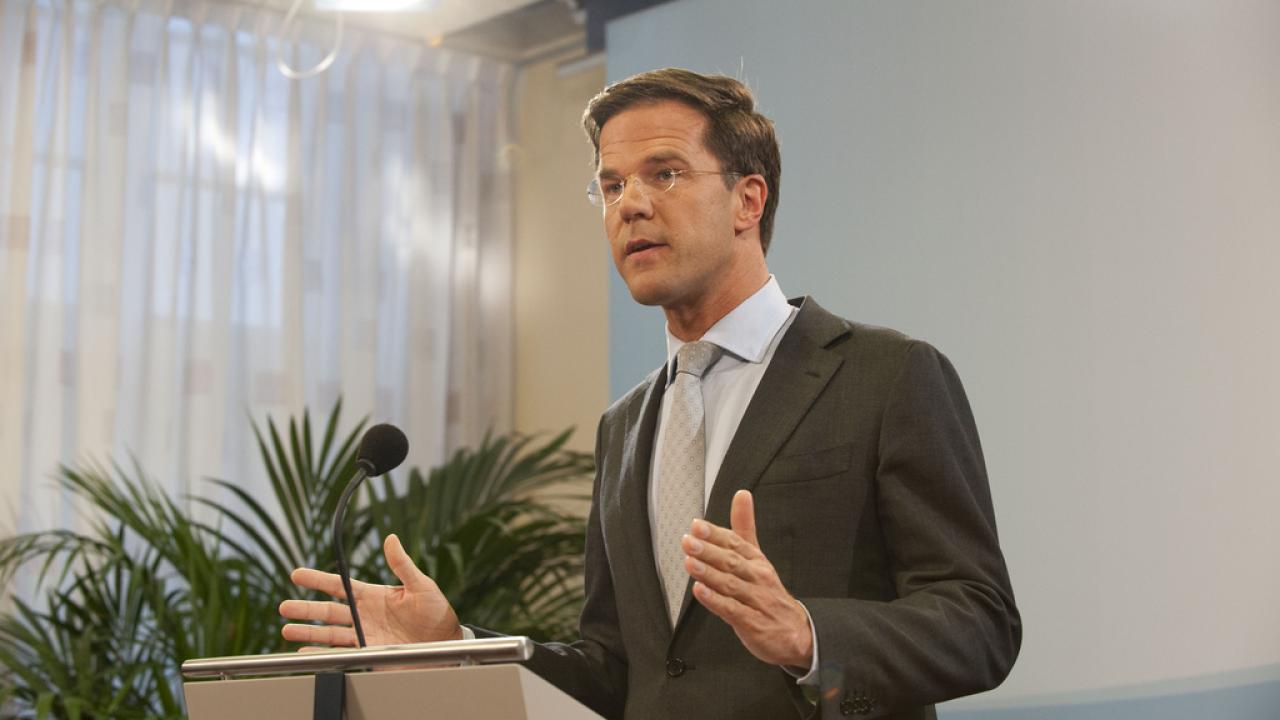 Den nederländske premiärministern Mark Rutte vill komma till EU-parlamentet och hålla ett tal om unionens framtid. Arkivbild.