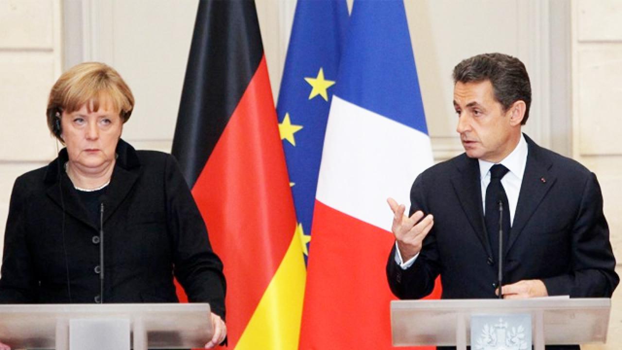 Tysklands förbundskansler Angela Merkel och Frankrikes president Nicolas Sarkozy. Arkivbild.