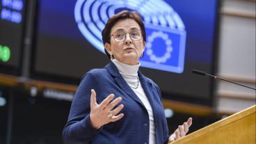 Birgit Sippel, en tysk socialdemokrat, under torsdagens debatt i EU-parlamentet.
