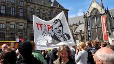 Demonstration om TTIP i Amsterdam. Arkivbild.