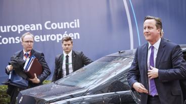 Storbritanniens premiärminister David Cameron på väg in på ett EU-toppmöte i Bryssel. Arkivbild.