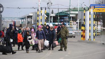 Flyktingar från Ukraina anländer till Polen. Arkivbild.