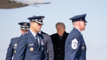 Tappet i tilliten till USA som EU-allierad benämns Trumpeffekten av forskarna bakom undersökningen. Arkivbild.