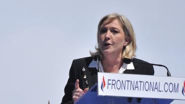 Ledaren för Nationella fronten Marine Le Pen. Arkivbild.