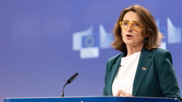 Teresa Ribera i EU-kommissionens pressrum.