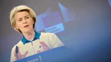 EU-kommissionens ordförande Ursula von der Leyen presenterar Gröna givens industriplan.