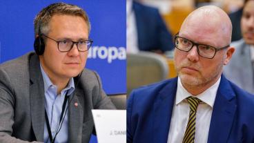 Europaparlamentarikerna Johan Danielsson (S) och Jörgen Warborn (M).