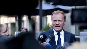 Europeiska rådets ordförande Donald Tusk inför fredagens toppmöte i Bratislava. 