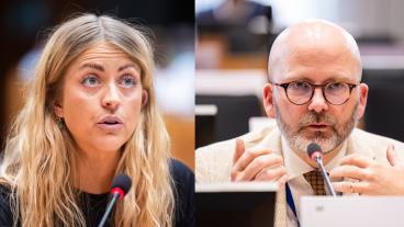 EU-parlamentariker Sofie Eriksson (S) och Charlie Weimers (SD). Arkivbild.