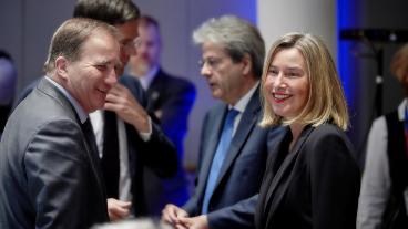 Stefan Löfven (S) och EU:s övriga ledare ska diskutera Iranavtalets framtid och amerikanska sanktioner på torsdag med bland andra utrikeschefen Federica Mogherini.