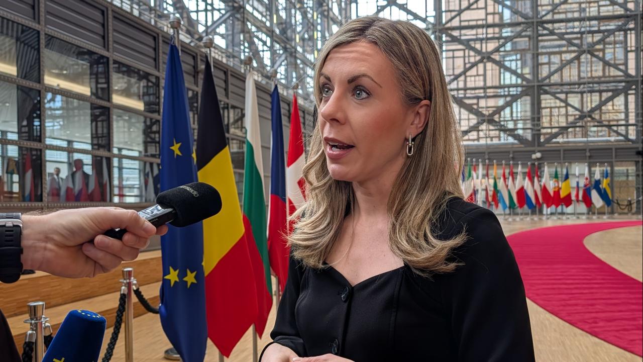 EU-minister Jessica Rosencrantz på ministerrådet.
