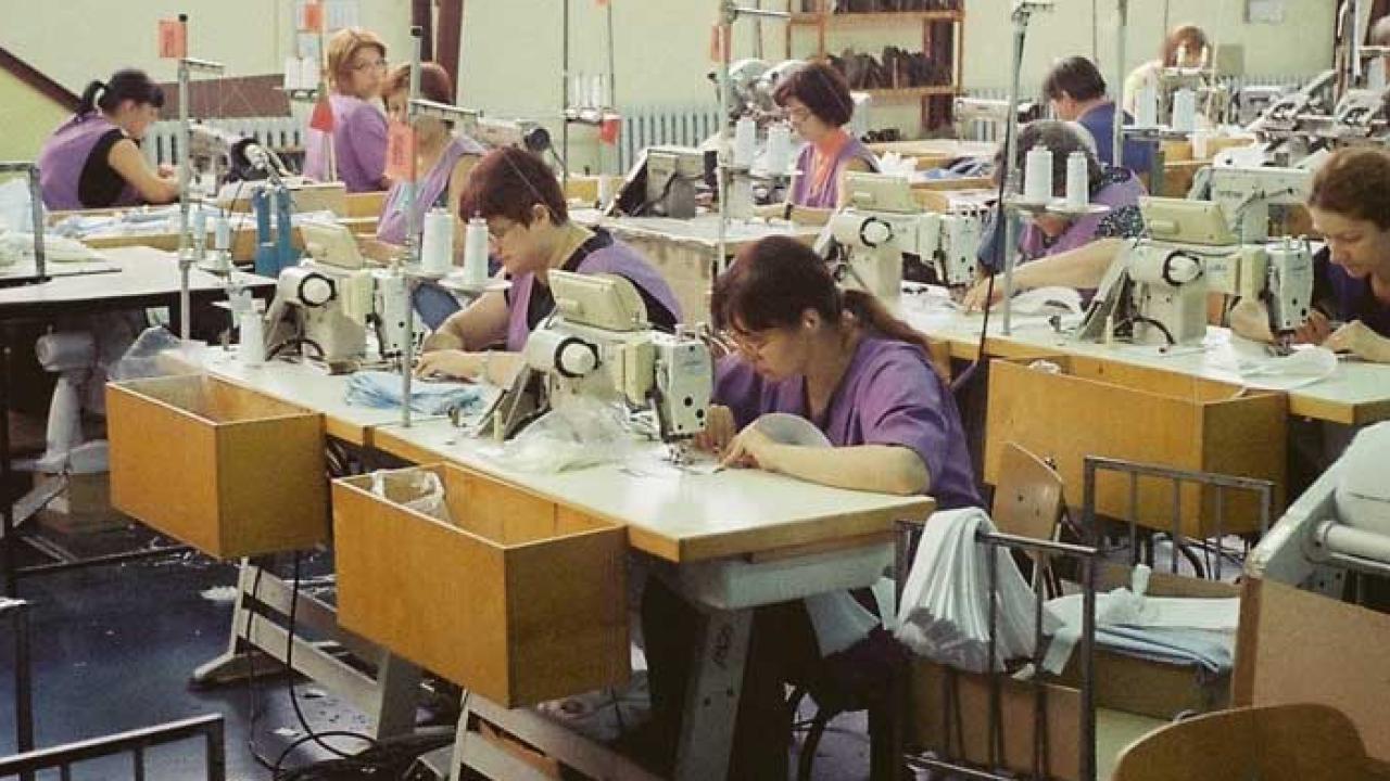 Textilindustri i Kroatien. Arkivbild.