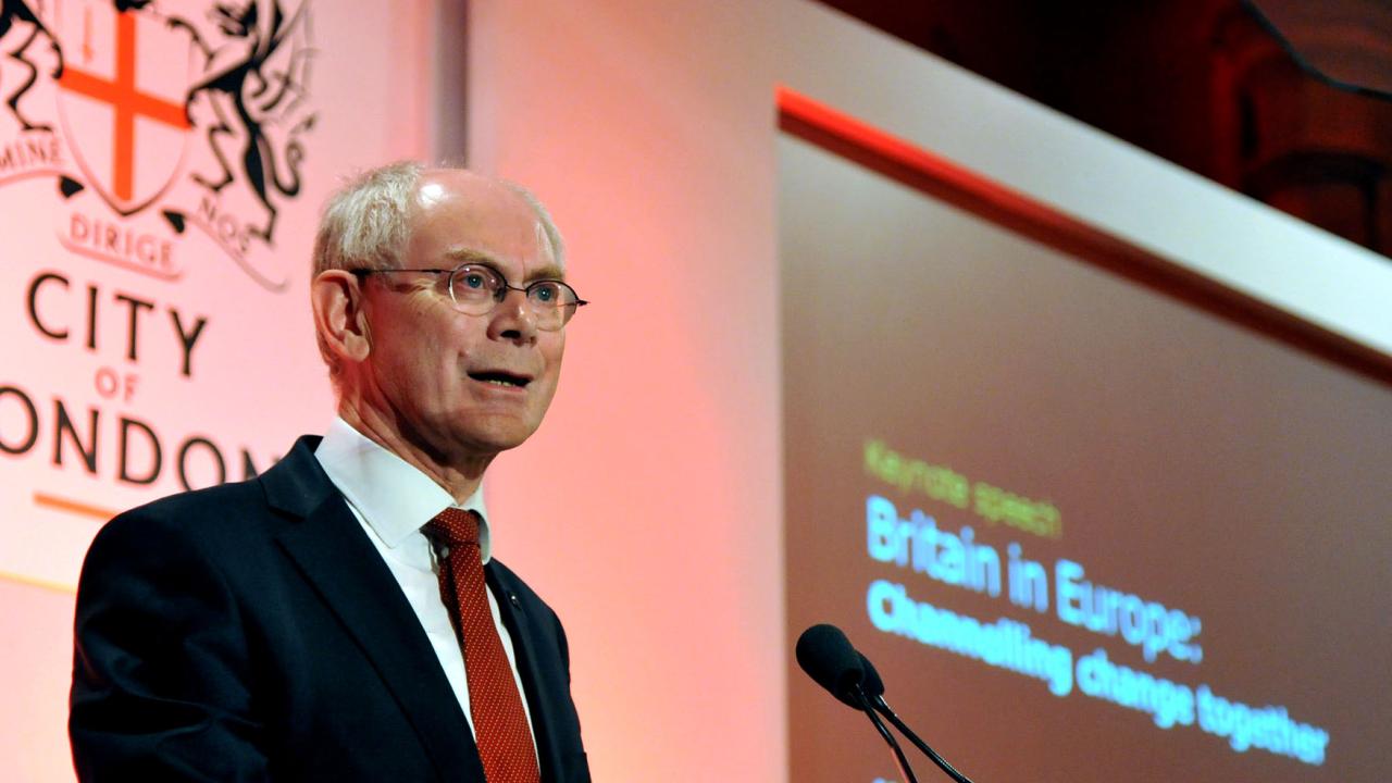 Herman Van Rompuy talade på torsdagen i brittiska finanskvarteren City of London.