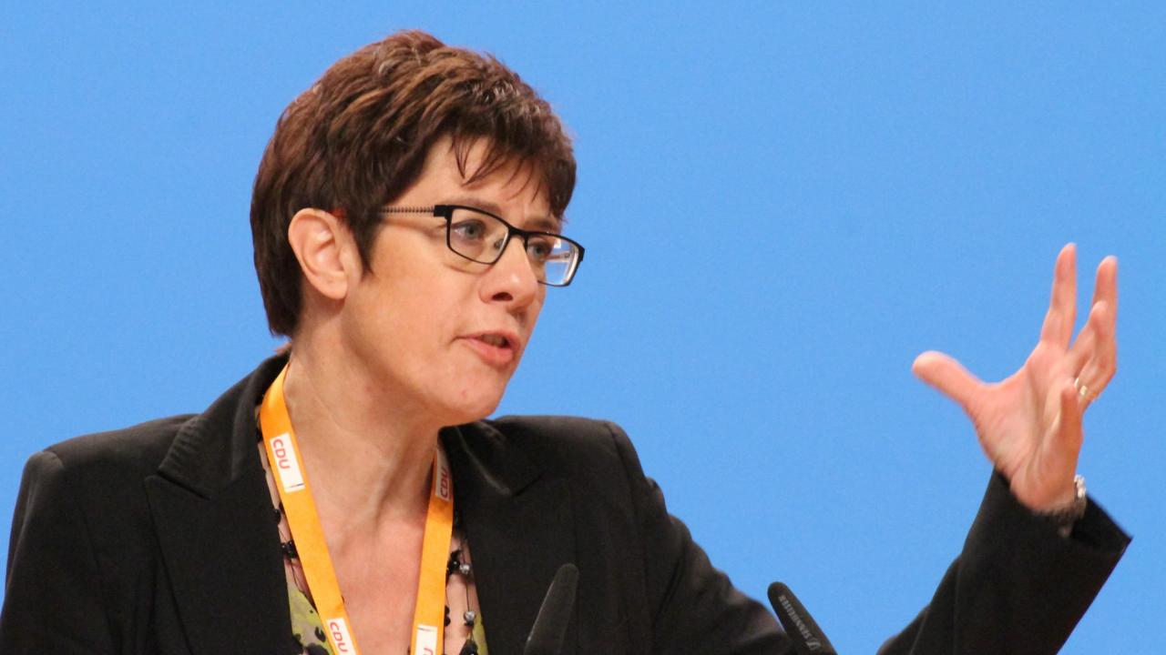 Annegret Kramp-Karrenbauer, avgående ledare för tyska kristdemokratiska CDU. Arkivbild.