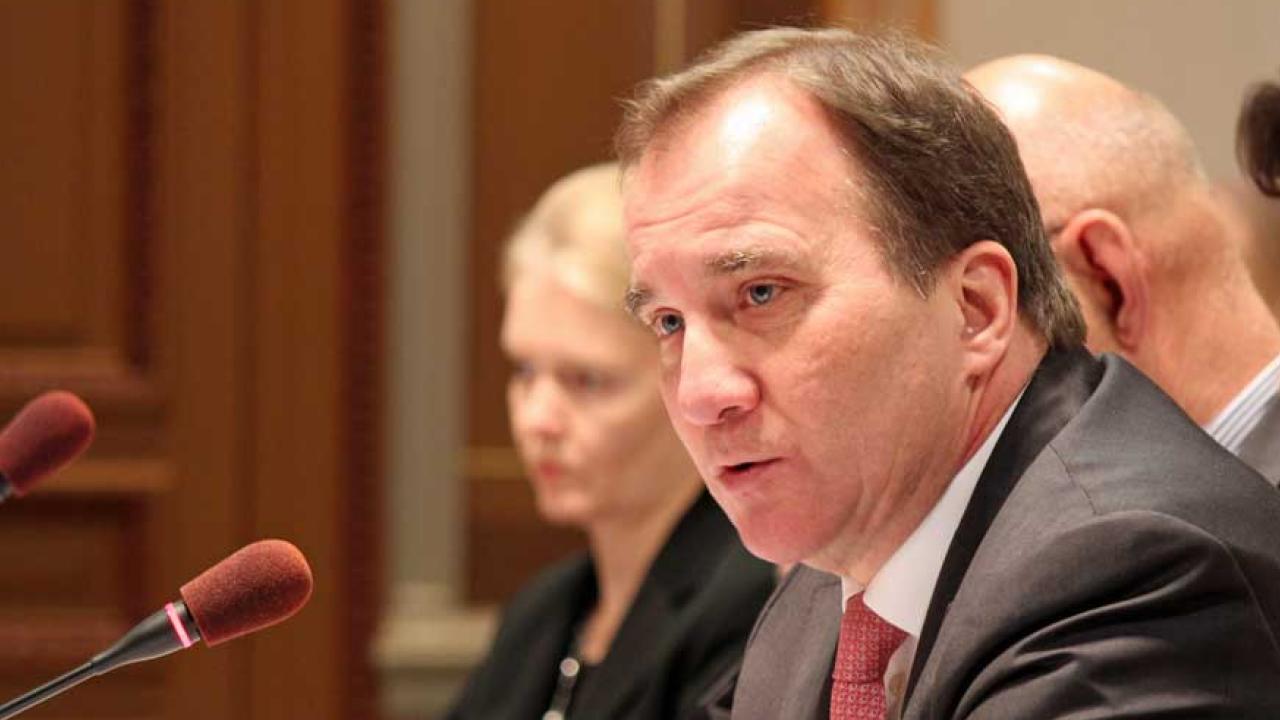 Stefan Löfven i EU-nämnden. Arkivbild.