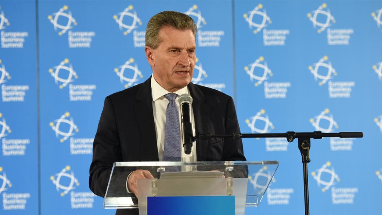 EU-kommissionären Günther Oettinger med ansvar för digitala frågor. Arkivbild.