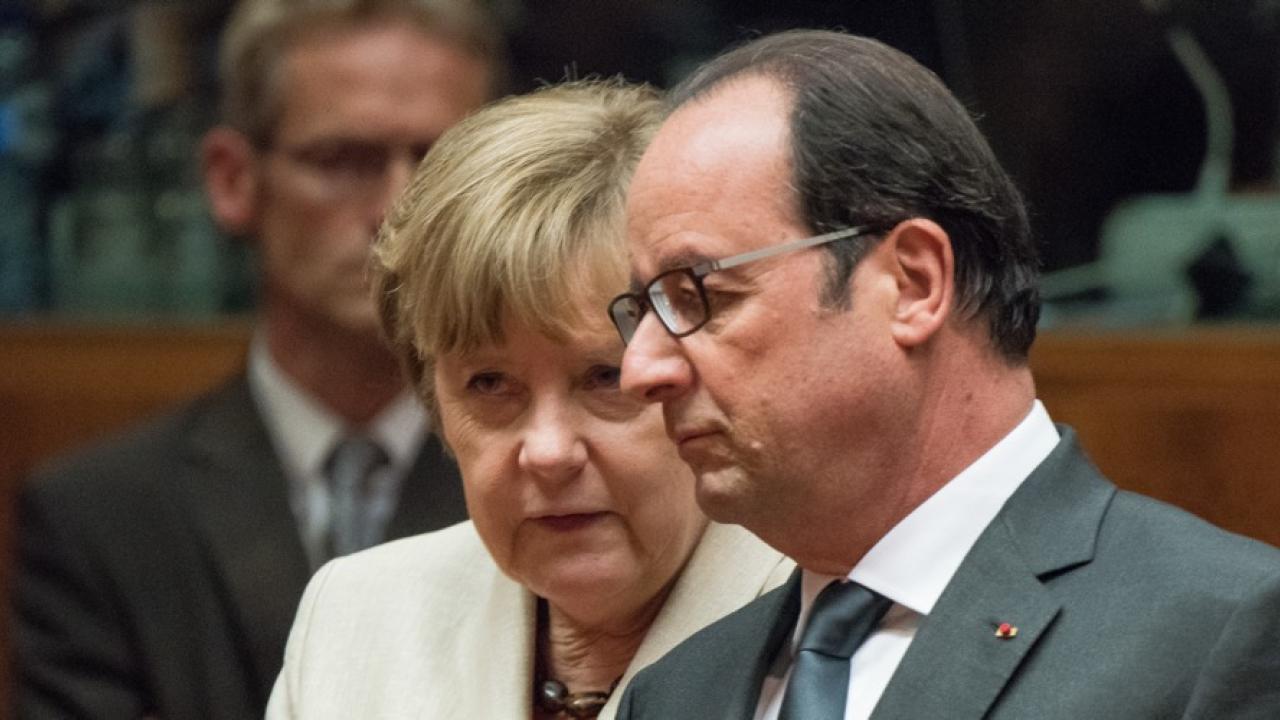Tysklands förbundskansler Angela Merkel och Frankrikes president François Hollande. Arkivbild.