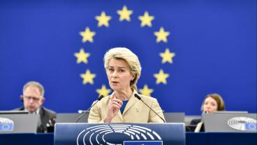 EU-kommissionens ordförande Ursula von der Leyen talade i EU-parlamentet på onsdagen.