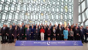 Samlingsbild på ledarna vid Europarådets möte