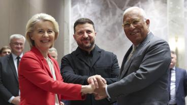 Ukraina och Moldavien skickade in sina medlemskapsansökan bara dagar efter Rysslands fullskaliga och olagliga attack mot Ukraina. Arkivbild.