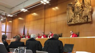 Den tyska författningsdomstolen med säte i Karlsruhe har till uppgift att granska att landets grundlag efterlevs. Arkivbild