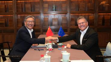 Kinas handelsminister Wang Wentao och EU:s handelskommissionär Maroš Šefčovič träffades på torsdagen och fredagen i Peking.