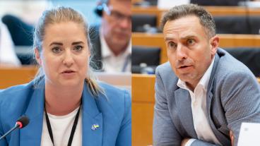 EU-parlamentariker Emma Wiesner (C) och Tomas Tobé (M). Arkivbild.