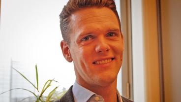 Christofer Fjellner i sitt arbetsrum i EU-parlamentet i Bryssel.