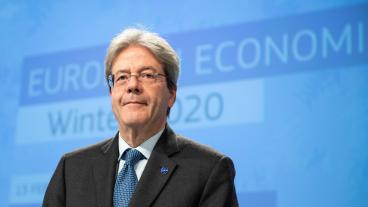 EU:s ekonomikommissionär, den italienske socialdemokraten Paolo Gentiloni.