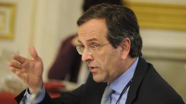 Antonis Samaras, partiledare för borgerliga Ny Demokrati har bråda dagar att bilda en regering. Arkivbild.